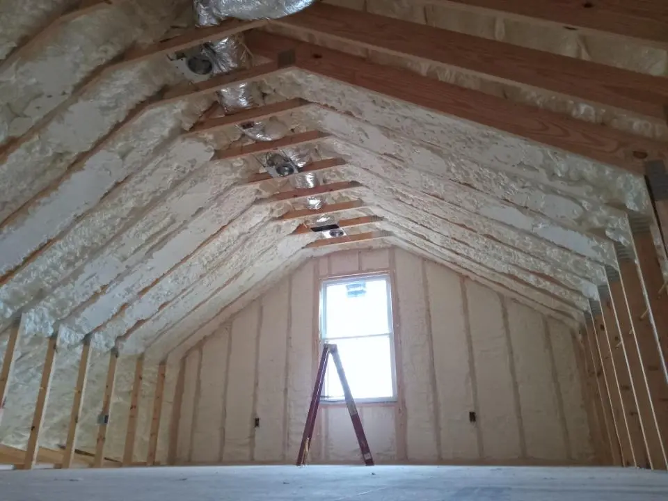 Spray foam roofing application for Crawl Space Insulation project in Bellefontaine